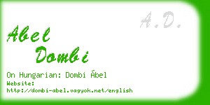 abel dombi business card